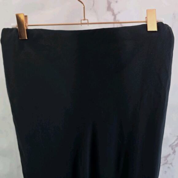 By Anthropologie Skirt Womens Small Black High Slit Sheer Midi Asymmetric - Picture 6 of 14